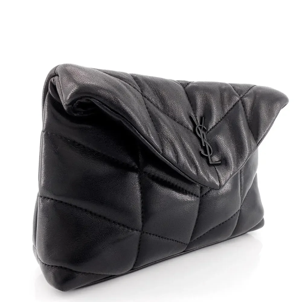 Lou Puffer Small Lambskin Leather Clutch Bag - Picture 3 of 11